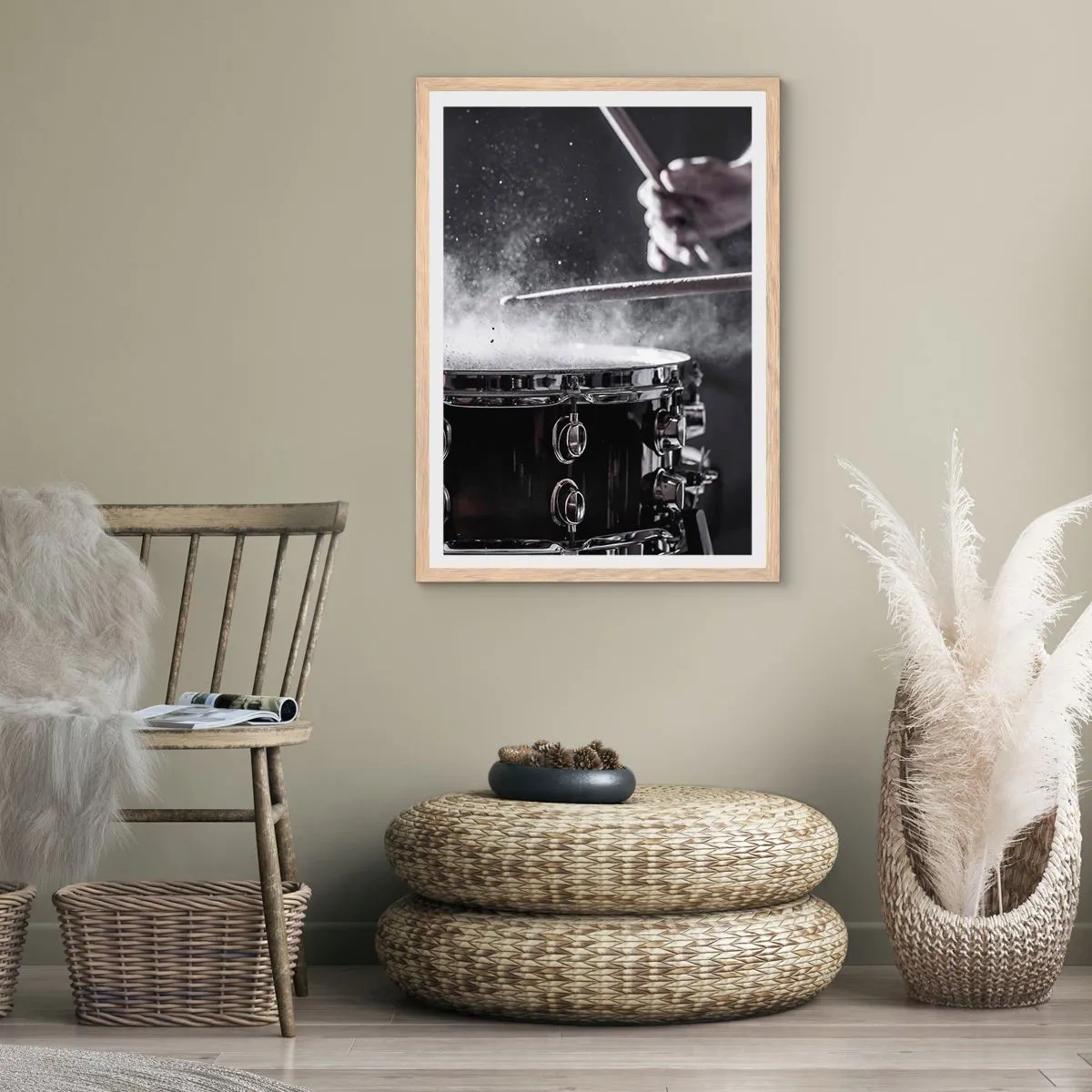 Poszter világos tölgy keretben - A zene pulzusa - 70x100 cm