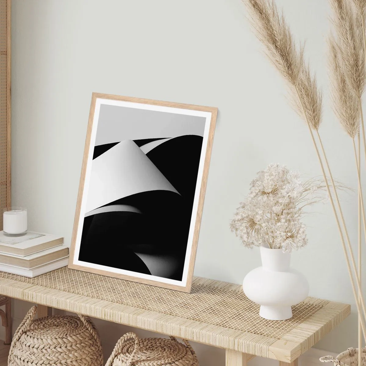 Poszter világos tölgy keretben - Fénysíkok az árnyék mélyéről - 50x70 cm