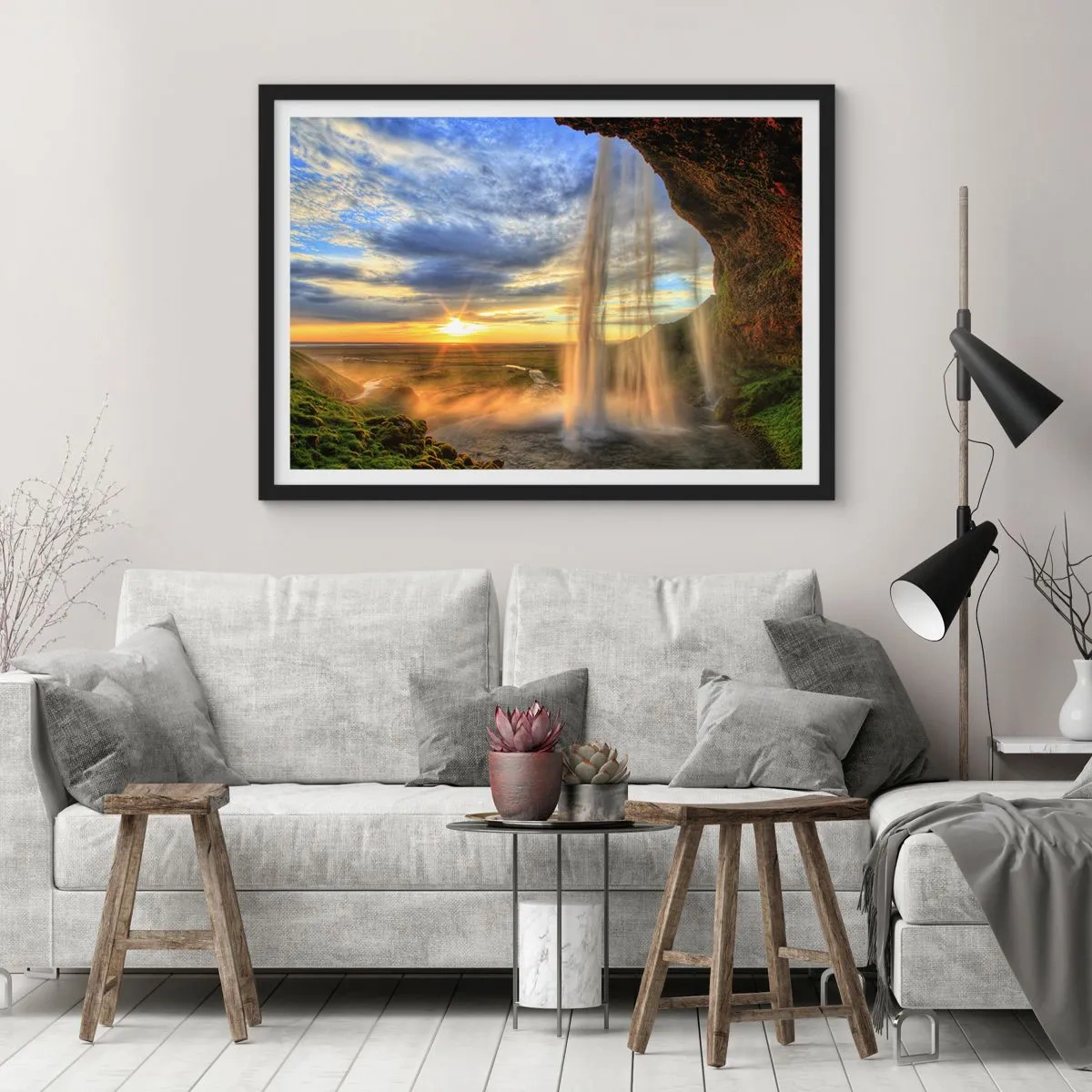 Poszter fehér keretben - Cseppfátyol mögötti világ - 100x70 cm