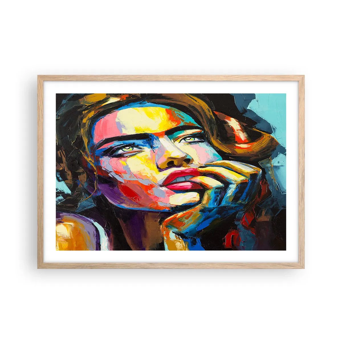 Poszter világos tölgy keretben - Az álmok úgy repülnek az égen, mint a madarak - 70x50 cm