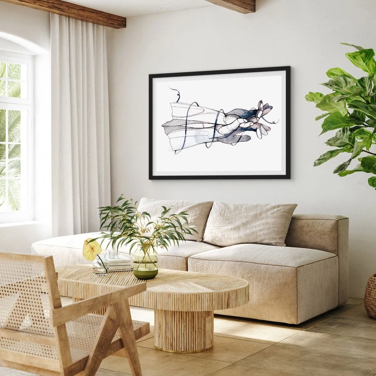 Poszter fehér keretben - Érintés tanulmányozása - 70x50 cm