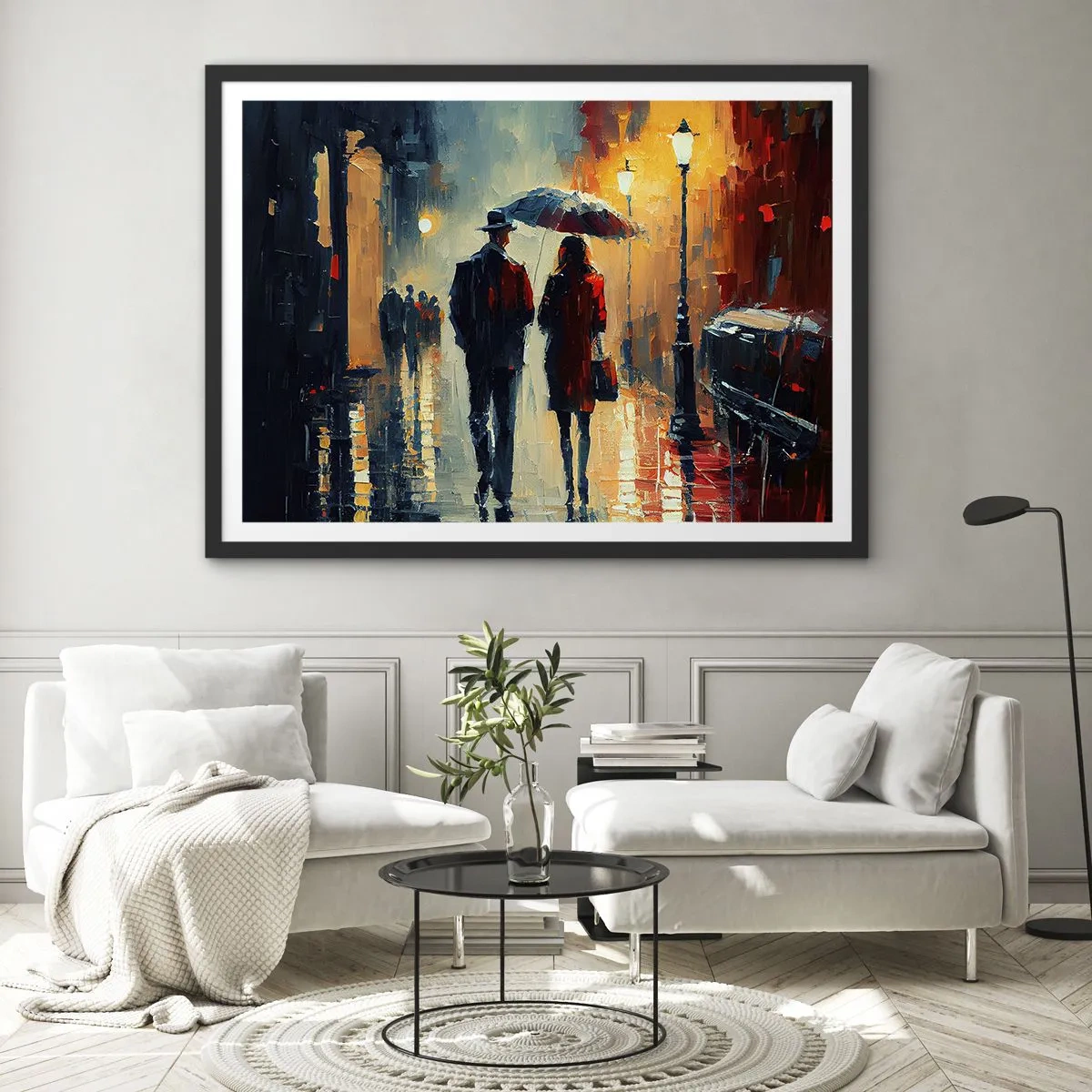 Poszter fehér keretben - Városi love strory - 50x40 cm