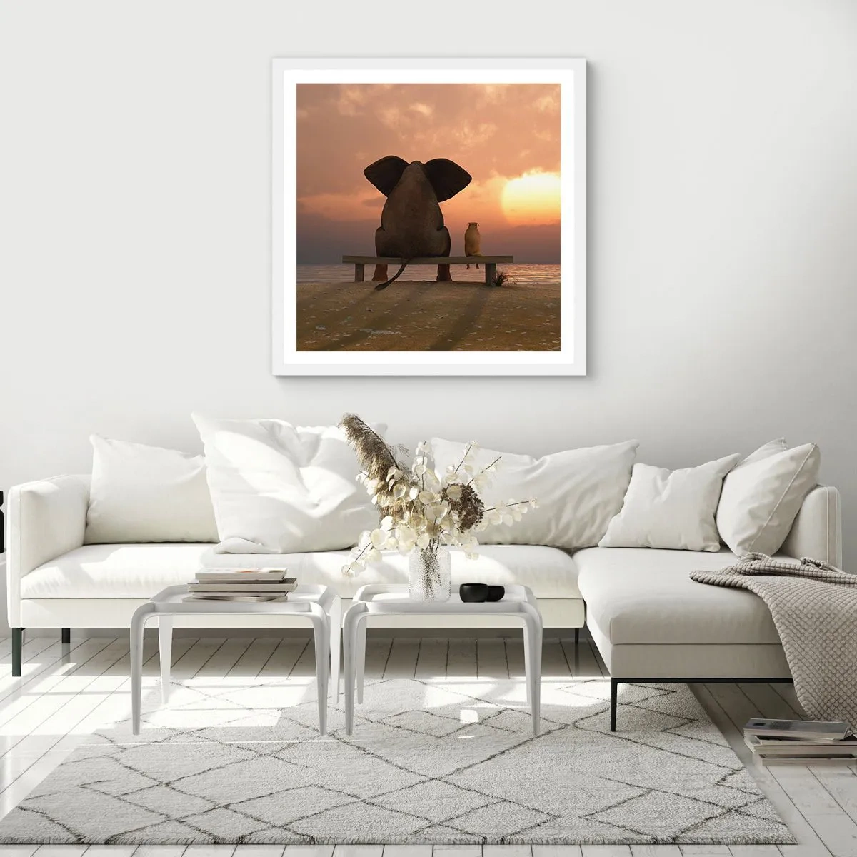 Poszter fekete keretben - Jó együtt hallgatni - 40x40 cm