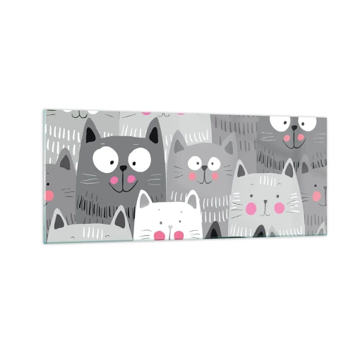 Üveg kép - A macska világa - 100x40 cm
