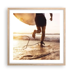 Poszter világos tölgy keretben - A hullám felé - 50x50 cm