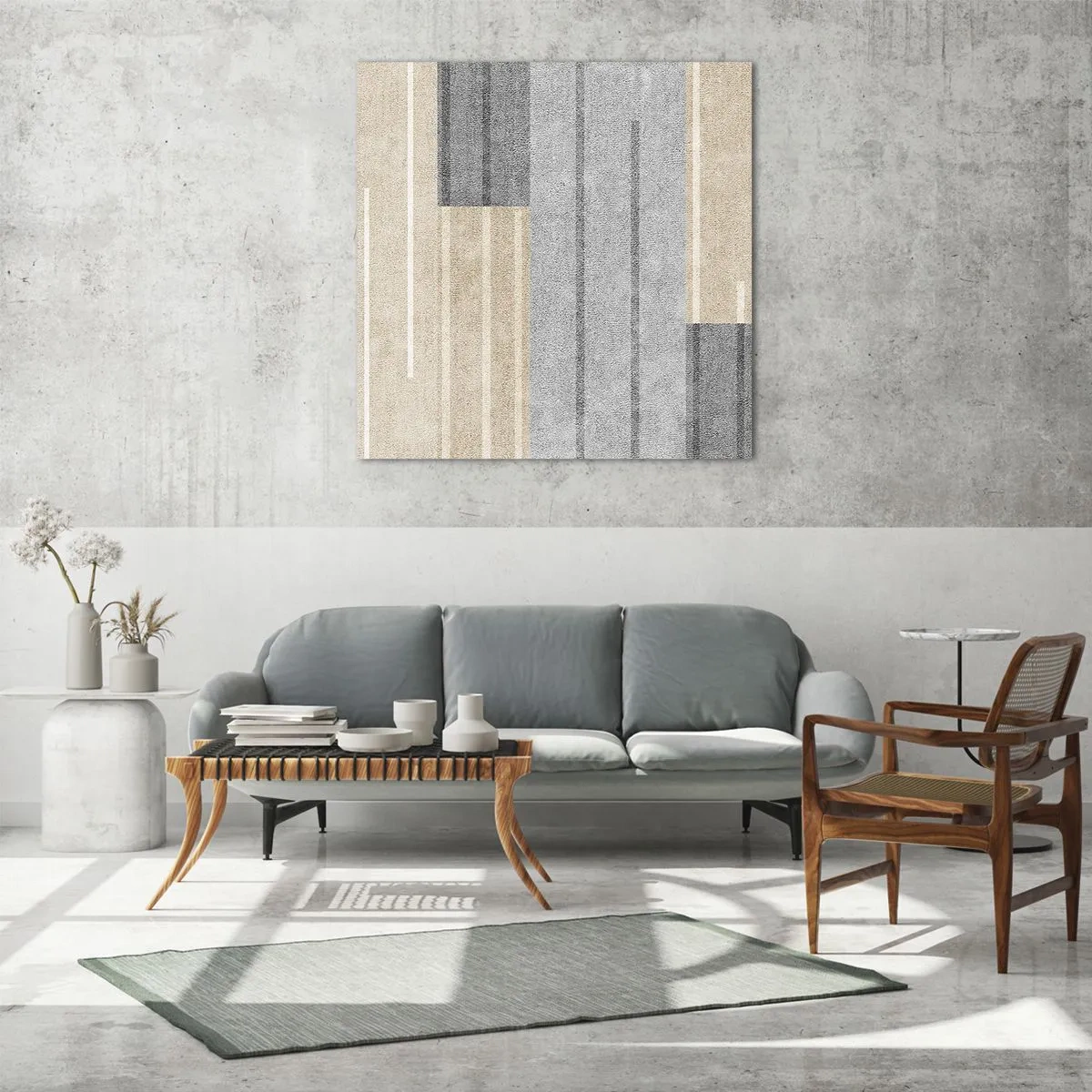 Üveg kép - Kompozíció: tartsa a függőlegeset - 60x60 cm