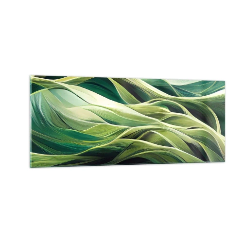 Üveg kép - Egy absztrakt zöldjáték - 100x40 cm