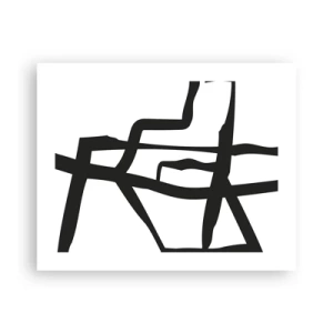 Poszter - Fekete-fehér konstrukció - 50x40 cm