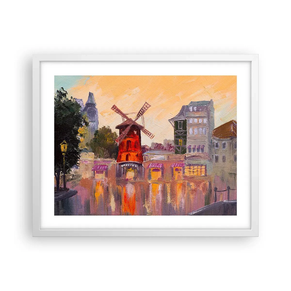 Poszter fekete keretben - Párizsi ikonok - Moulin Rouge - 50x40 cm