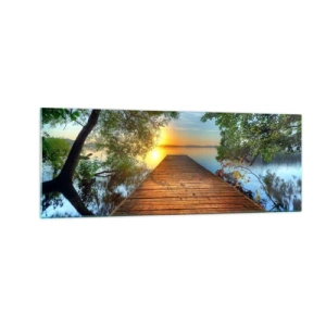 Üveg kép - Ne siess, ülj le - 140x50 cm