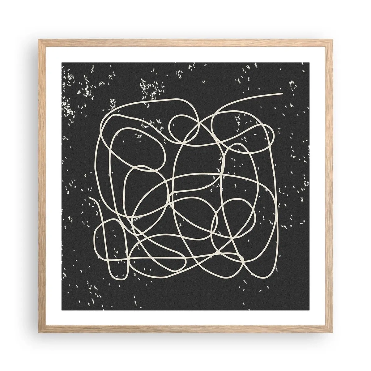 Poszter világos tölgy keretben - Gondolatok elkalandozása - 60x60 cm