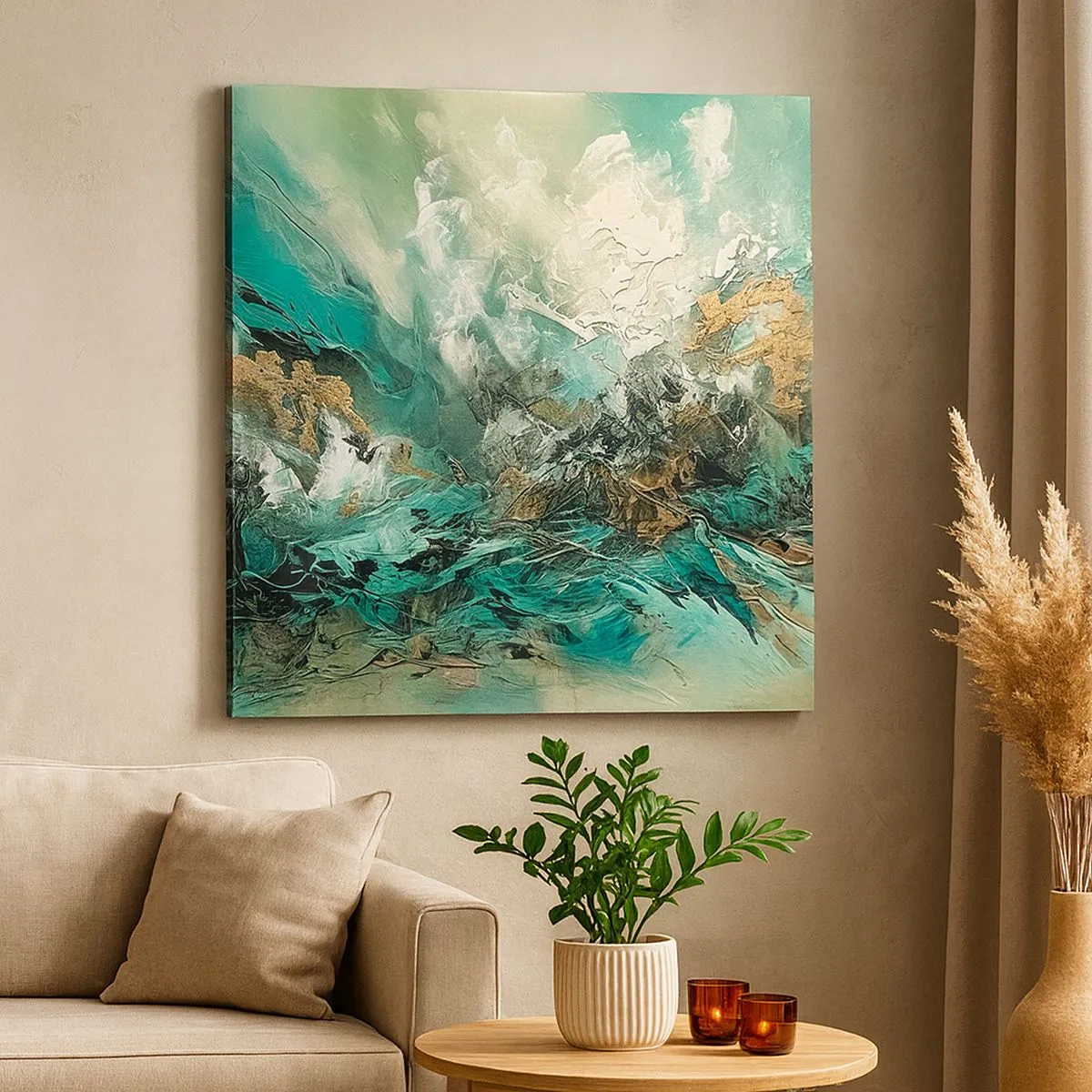 Vászonkép - Smaragd-fekete kelés - 30x30 cm