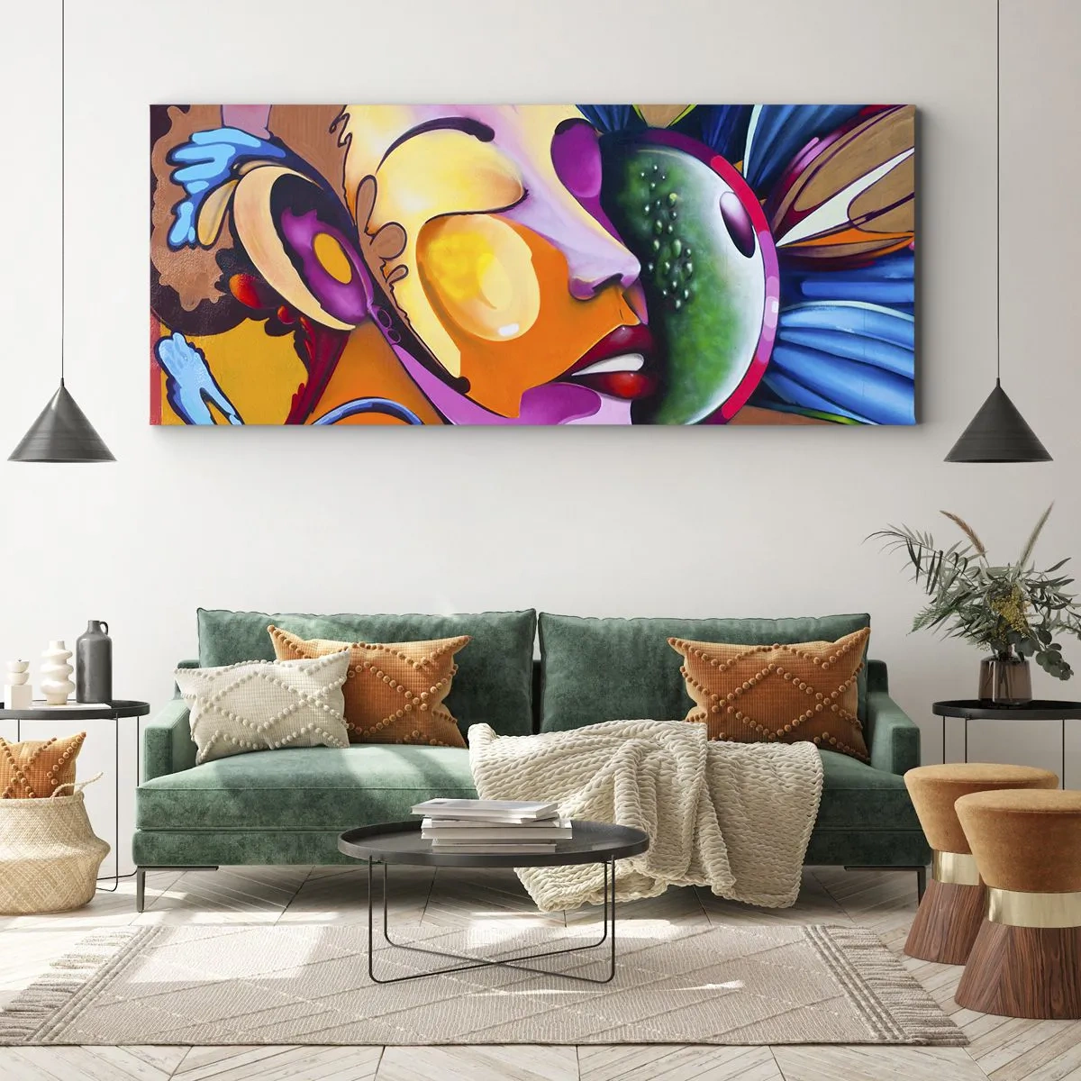 Vászonkép - Megérinteni színnel - 120x50 cm