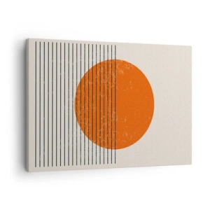 Vászonkép - Minimalista nap geometrikus vonalakkal - 70x50cm - Mindig a nap - Modern fali dekoráció nappalihoz és hálószobához ARTTOR