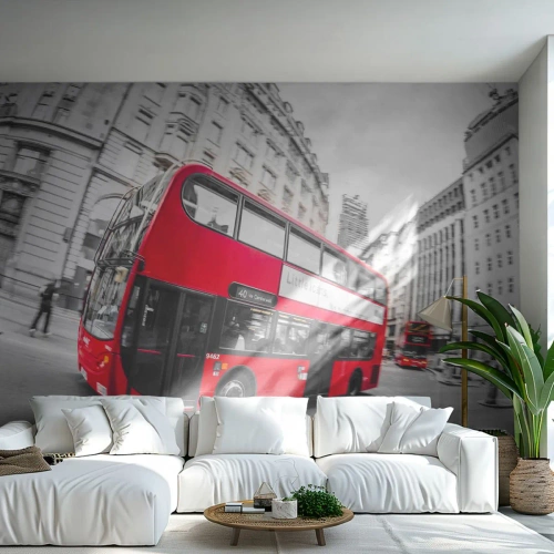 Fotótapéta Premium Canvas - London hagyományosan - by bus - Város, London, Piros busz - 500x350 cm