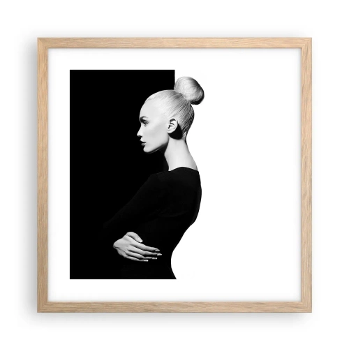 Poszter világos tölgy keretben - Egyszerűen egy nő - 40x40 cm