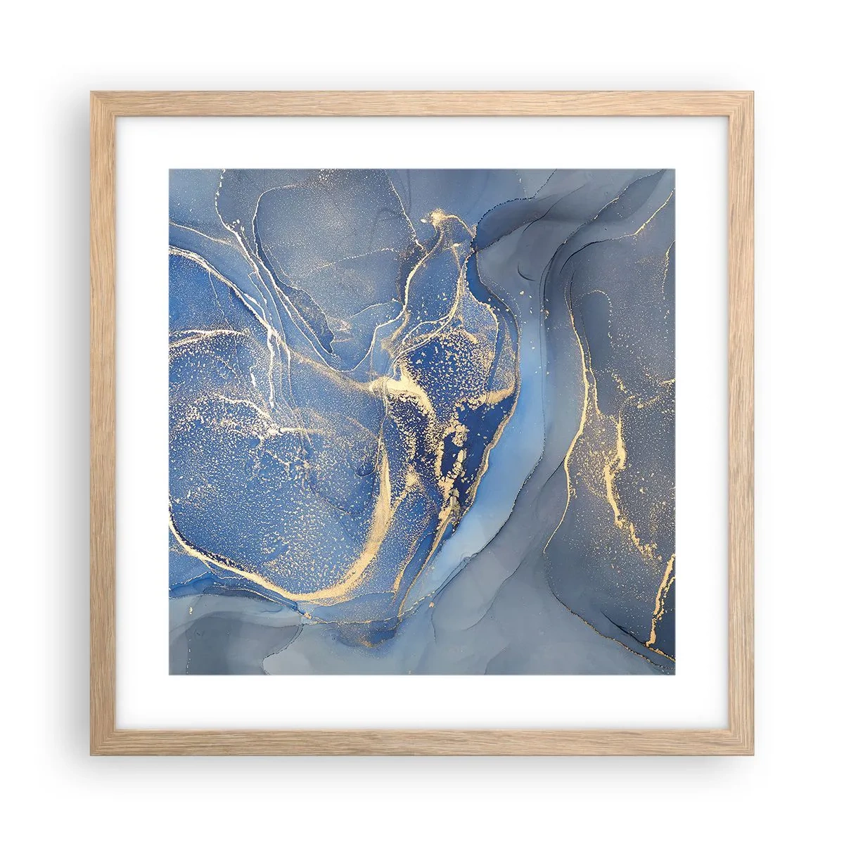 Poszter világos tölgy keretben - Arany por - 40x40 cm