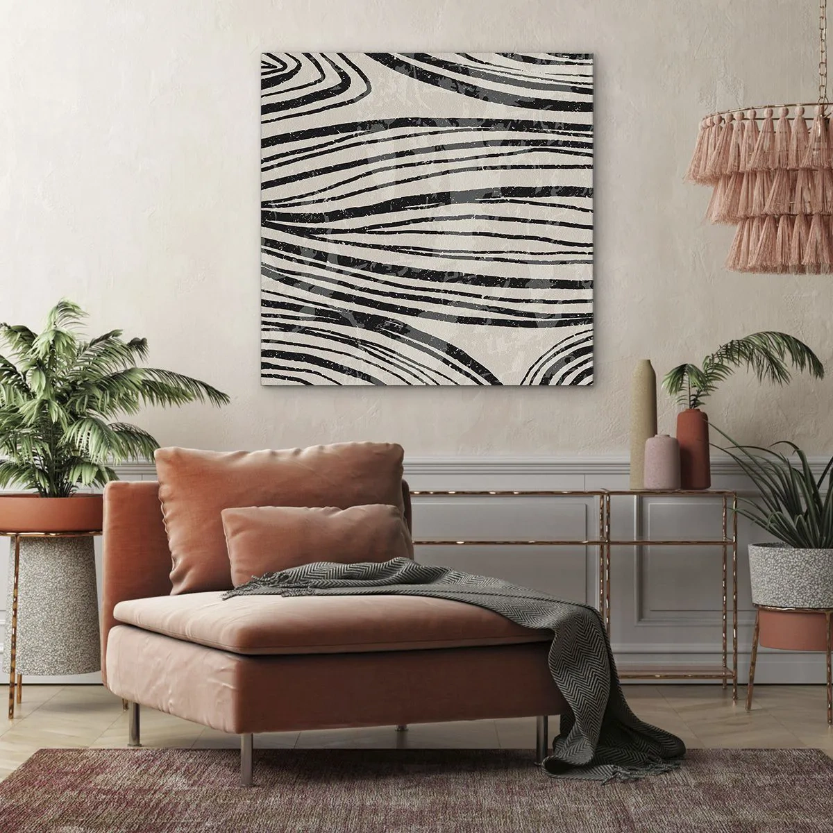 Vászonkép - Vonalak csobbanása - 70x70 cm