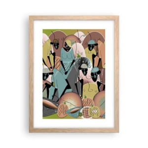 Poszter világos tölgy keretben - Jön a nagy ünnep  - 30x40 cm