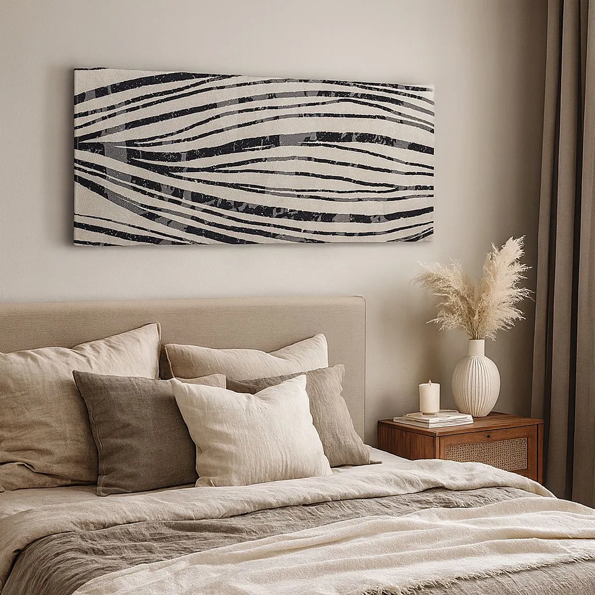 Vászonkép - Vonalak csobbanása - 100x40 cm