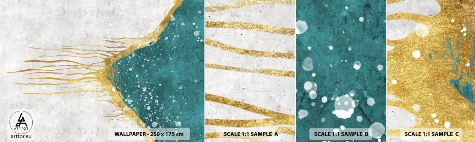 Fotótapéta Minta Standard Eco - Aranyló dagály - Minimalizmus, Art Deco, Darab - 100x30 cm