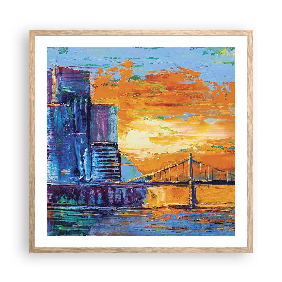 Poszter világos tölgy keretben - Kultúra és természet - 60x60 cm