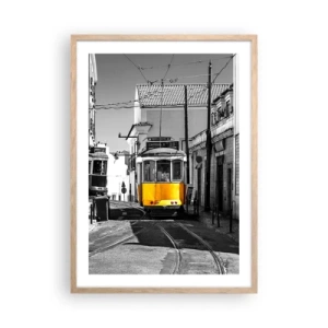 Poszter világos tölgy keretben - Lisszabon szelleme - 50x70 cm