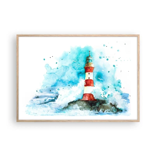 Poszter világos tölgy keretben - Az elemek egysége - 100x70 cm