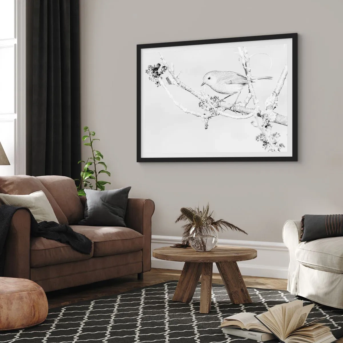 Poszter fehér keretben - Téli reggel - 100x70 cm