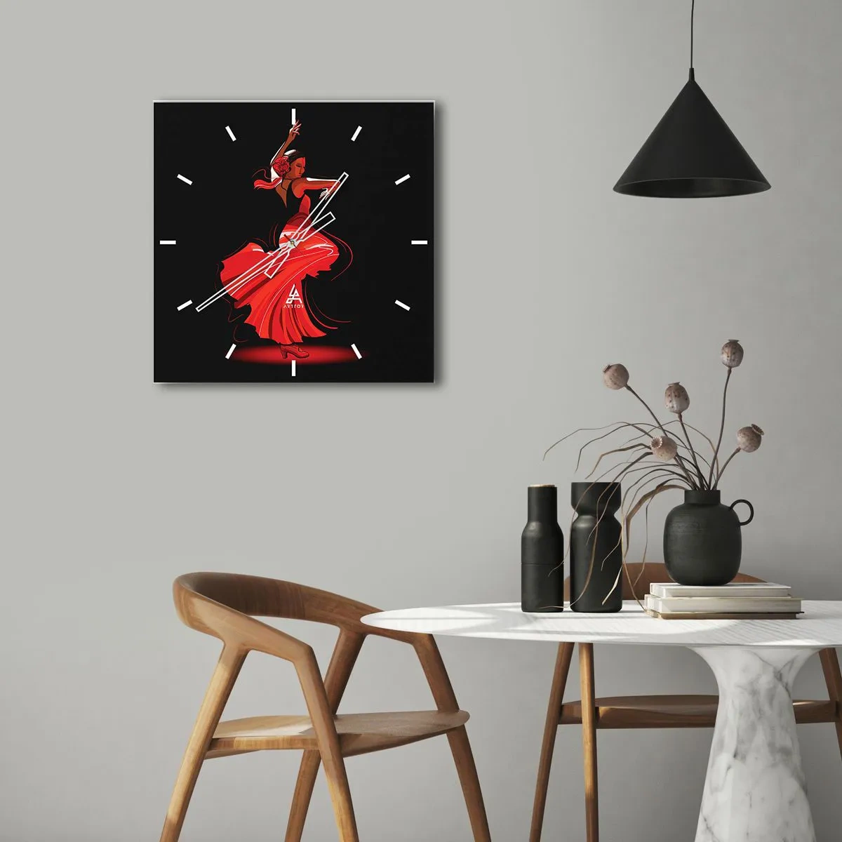 Falióra, Óra - A flamenco tüzes szelleme - 30x30 cm