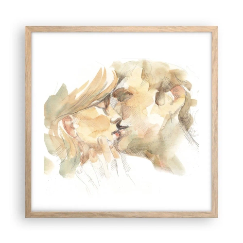 Poszter világos tölgy keretben - Meglelt másik fél? - 50x50 cm