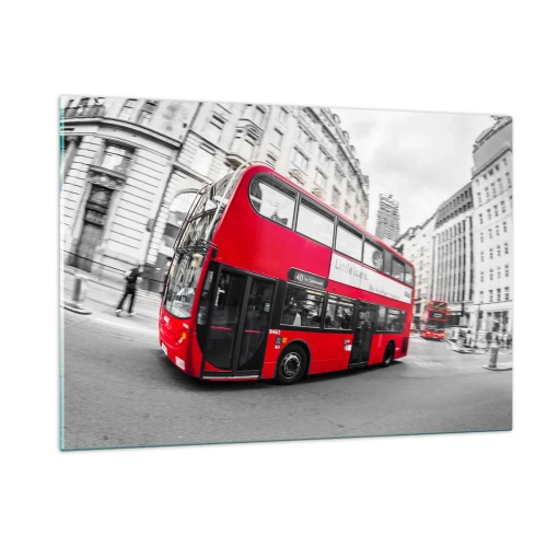 Üveg kép - London hagyományosan - by bus - 120x80 cm