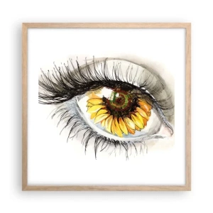 Poszter világos tölgy keretben - Tekintet forró mint a nyár - 50x50 cm