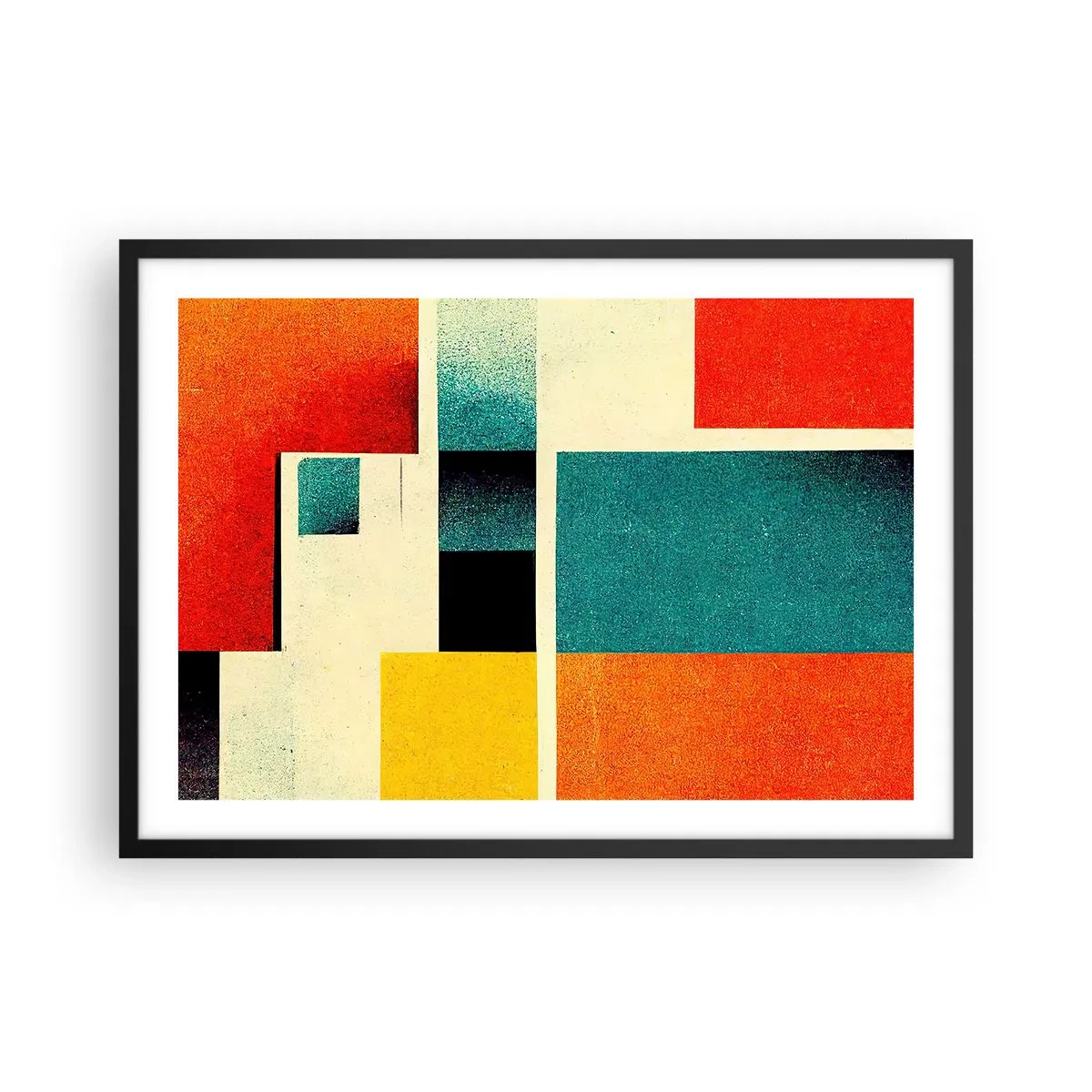 Poszter fehér keretben - Geometrikus absztrakció - jó energia - 70x50 cm