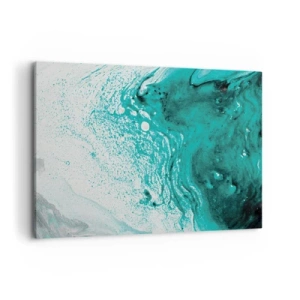 Vászonkép - Elolvadni fehérben és türkizben  - 120x80 cm