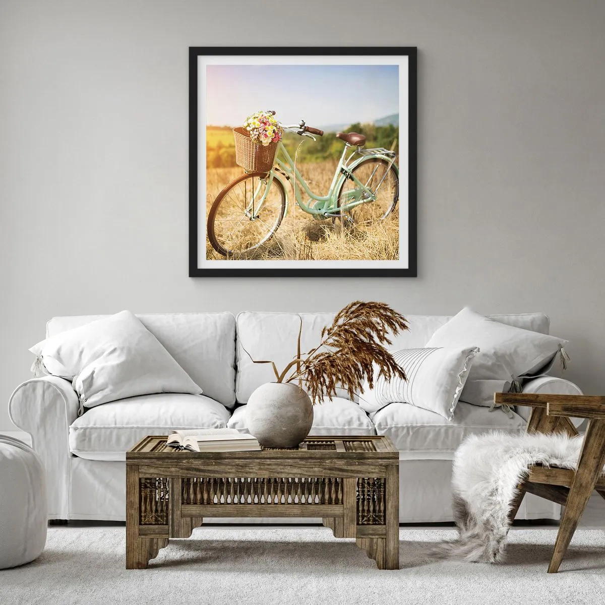 Poszter fehér keretben - Itt maradok egy darabig - 40x40 cm