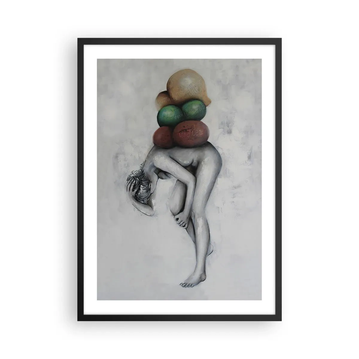 Poszter fehér keretben - Az élet terhe - 50x70cm - Az élet nehézségei - Modern fali dekoráció nappalihoz és hálószobához ARTTOR