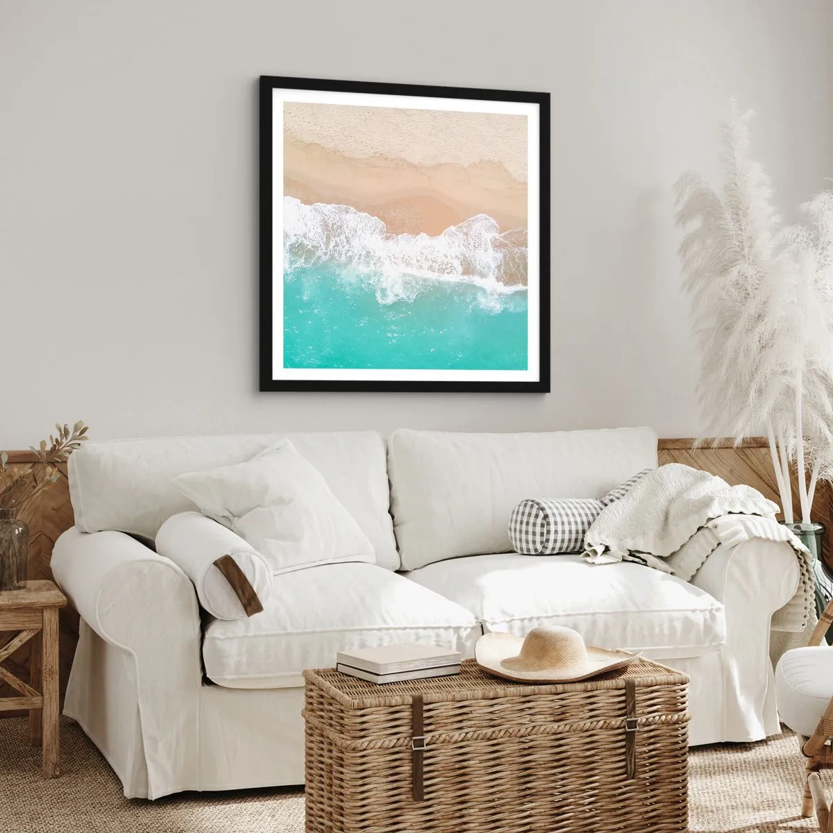 Poszter fehér keretben - Simogató érintés - 50x50 cm