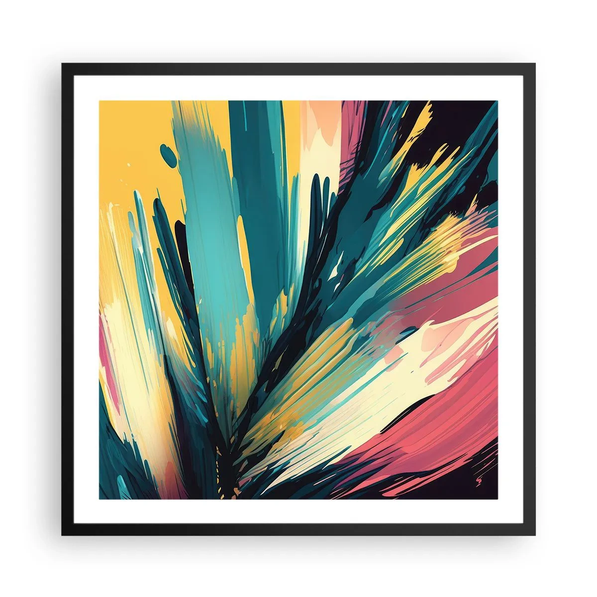 Poszter fehér keretben - Kompozíció - az öröm robbanása - 60x60 cm
