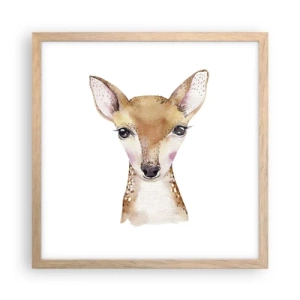 Poszter világos tölgy keretben - Az ártatlanság természete - 40x40 cm