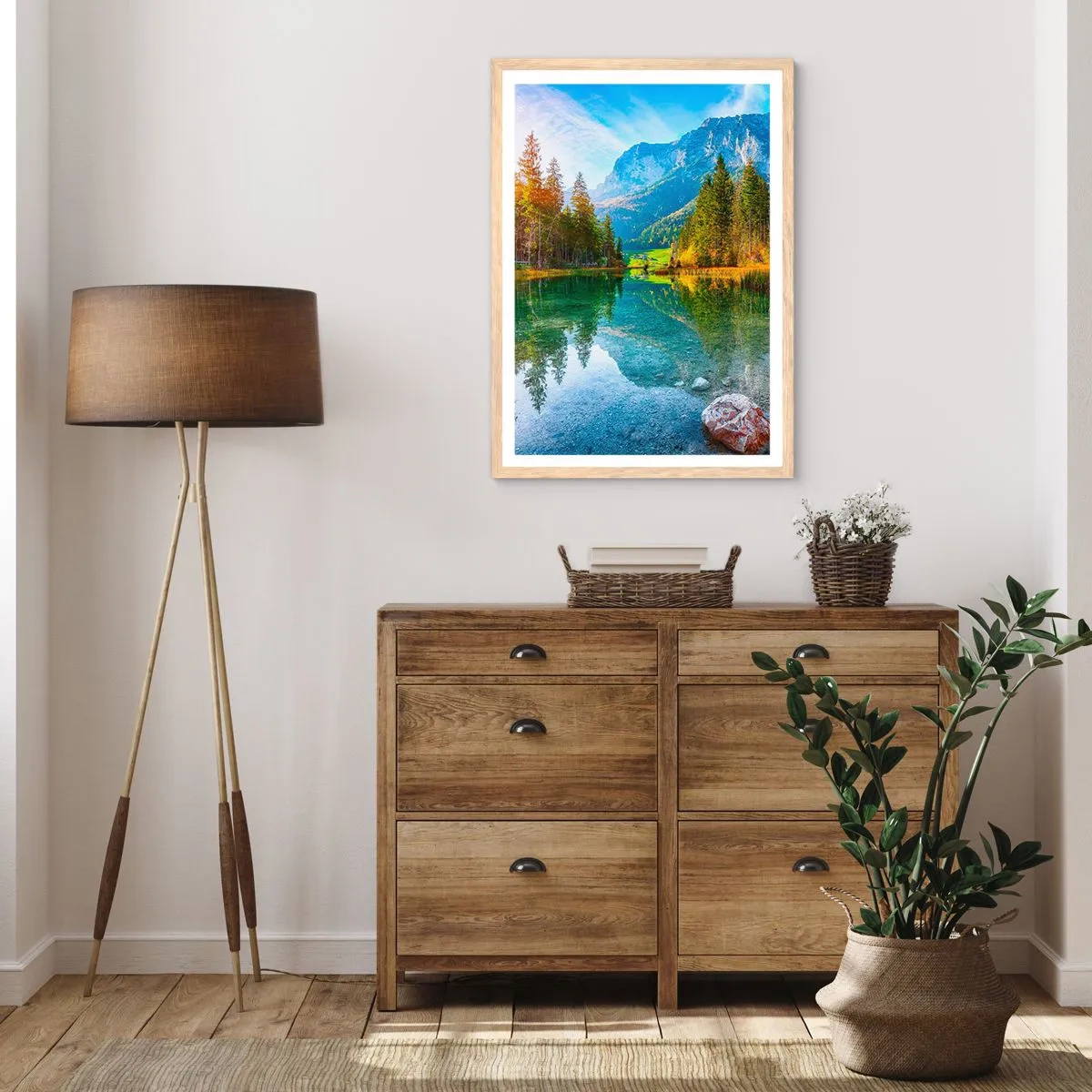 Poszter világos tölgy keretben - Az ősz enyhesége - 70x100 cm