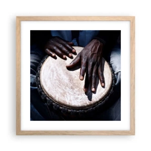 Poszter világos tölgy keretben - Élj a saját ritmusodban - 40x40 cm