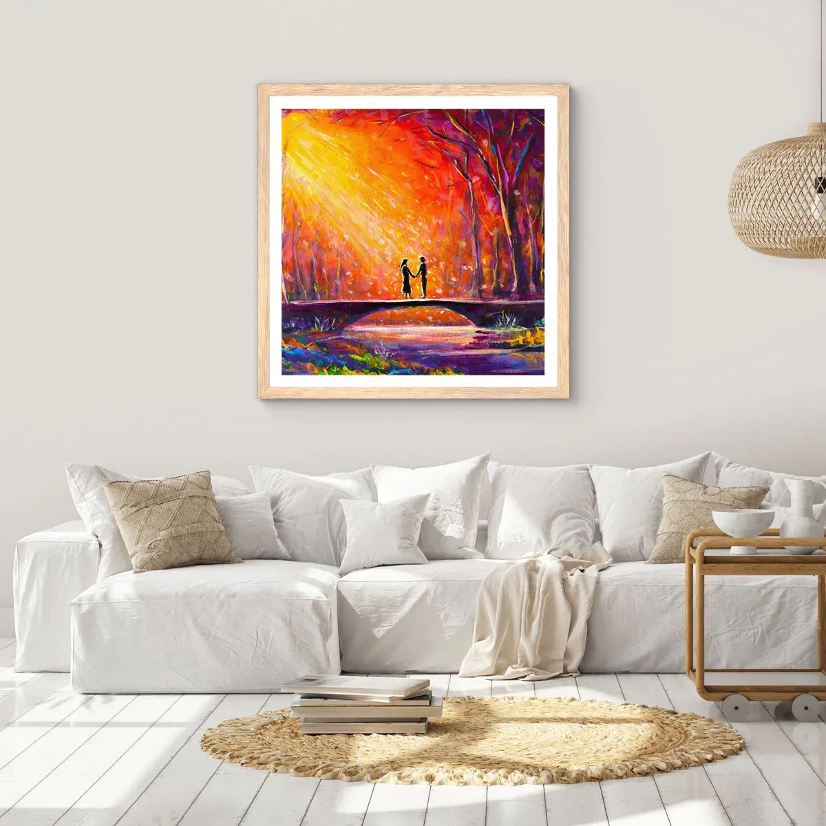 Poszter világos tölgy keretben - Az ég is szereti őket - 60x60 cm