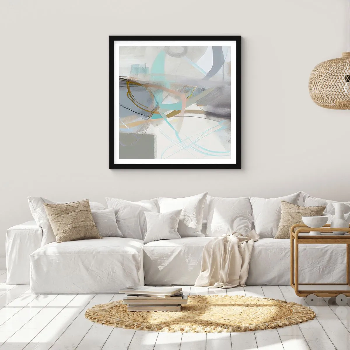 Poszter fehér keretben - Ködös absztrakció - 40x40 cm