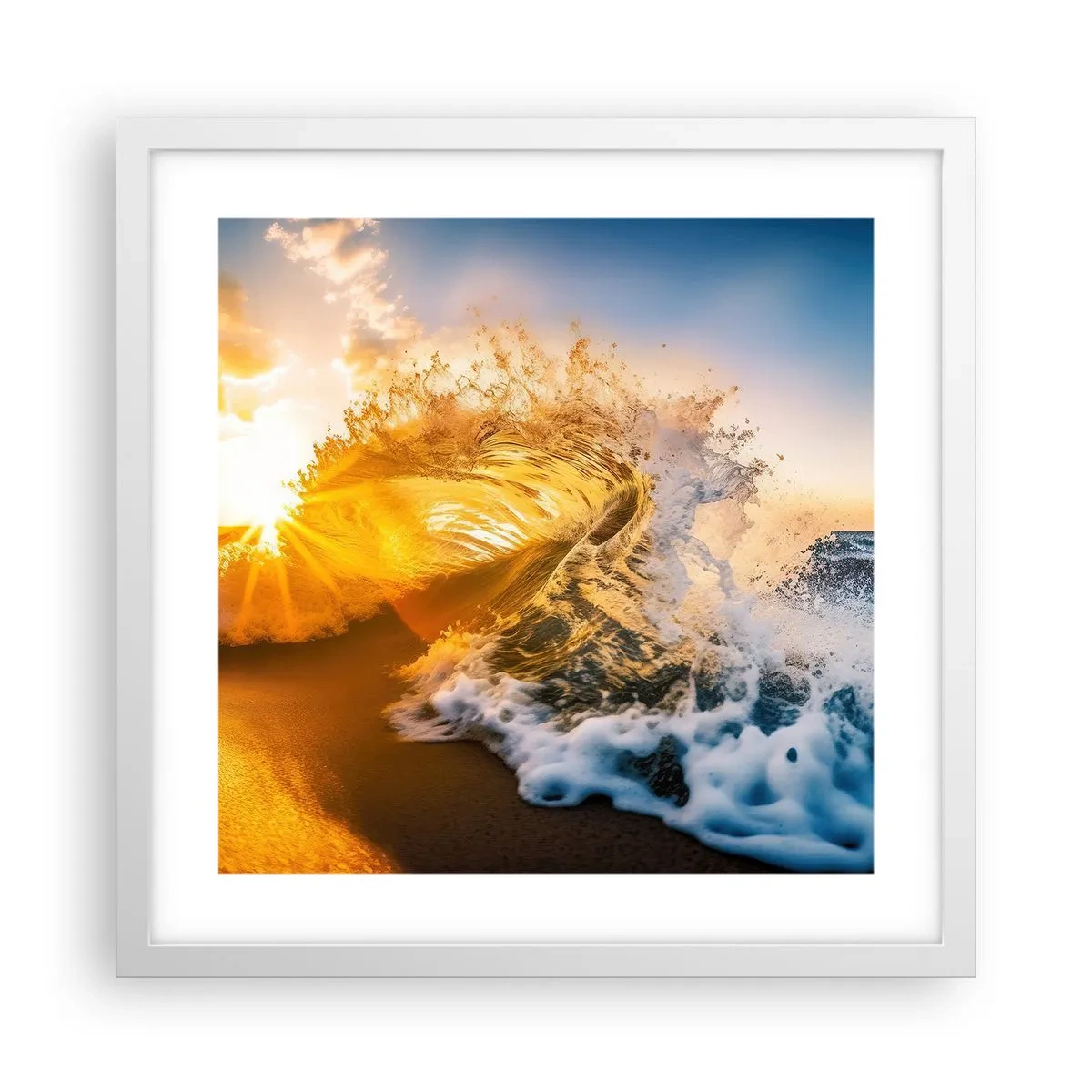 Poszter fekete keretben - Játék a homokban - 40x40 cm