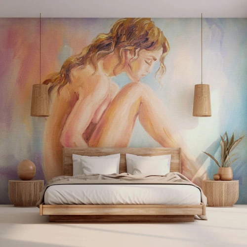 Fotótapéta Standard Eco - Pasztellszínű nő művészi portréja - 100x70cm - A fiatalság cselekedete - Modern fali dekoráció nappalihoz és hálószobához ARTTOR