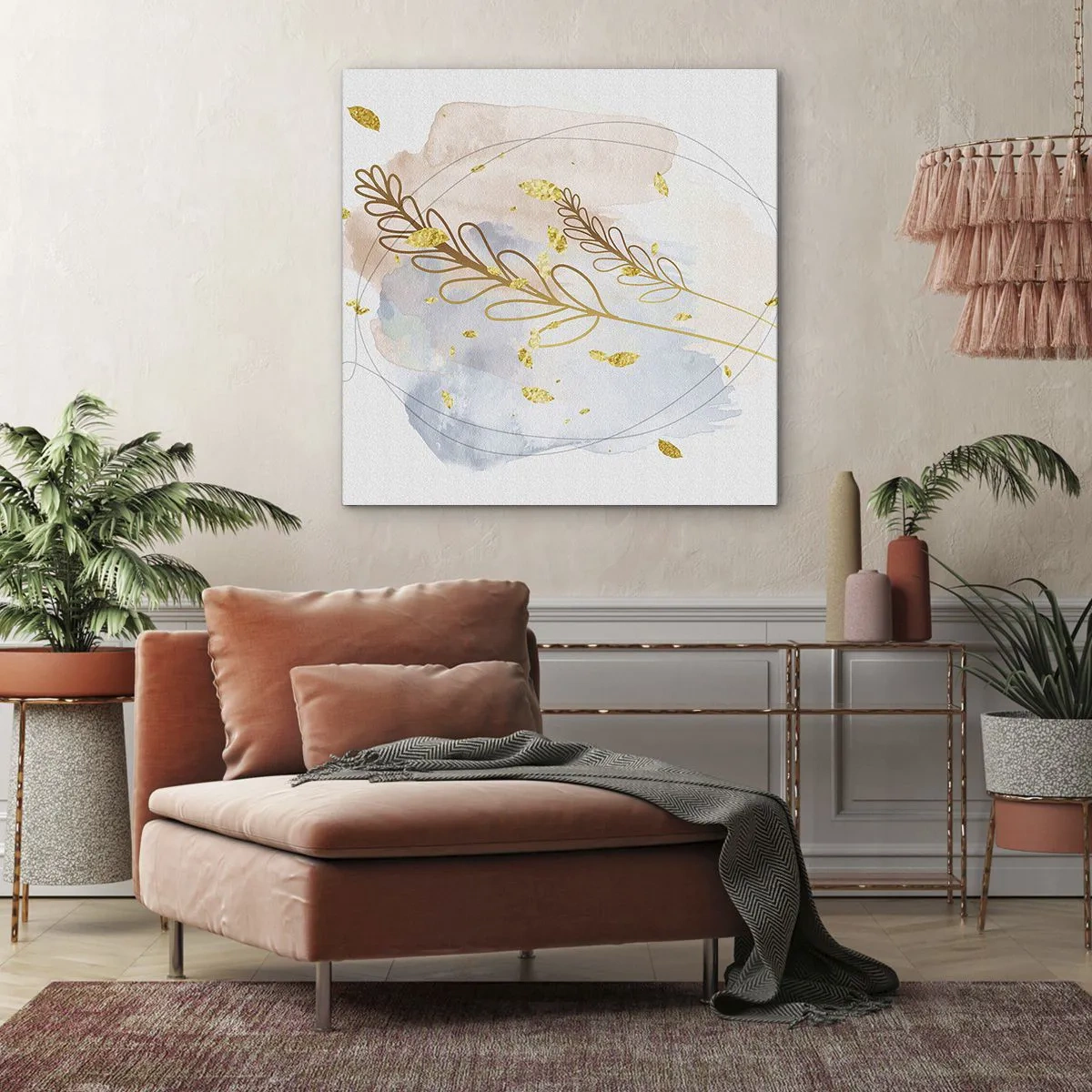 Vászonkép - Aranyszínű fuvallat - 50x50 cm