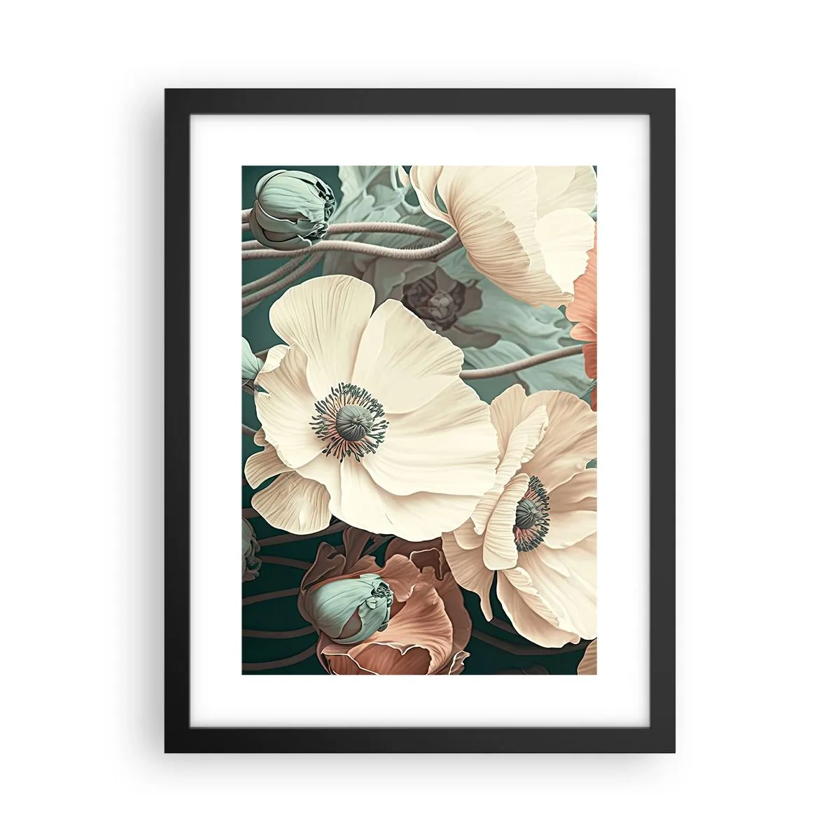 Poszter fehér keretben - Pipacsok suttogása - 30x40 cm