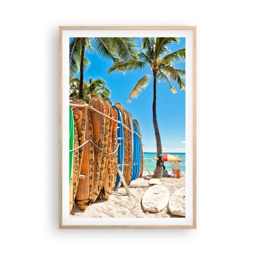 Poszter világos tölgy keretben - Napos mulatság - 61x91 cm