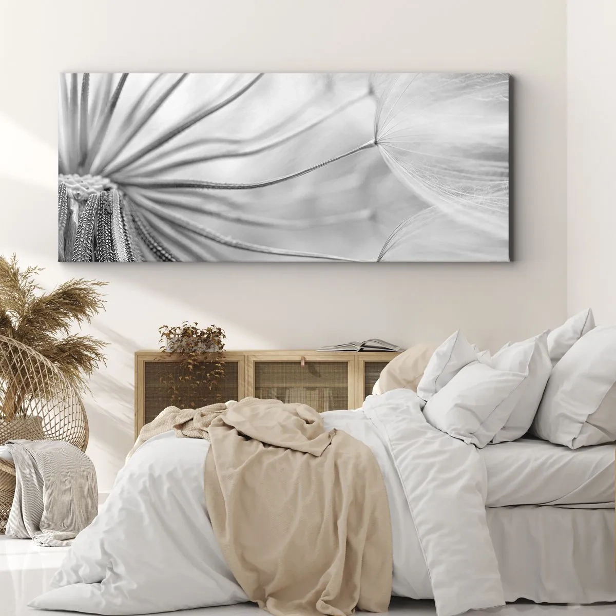 Vászonkép - Pitypang, papírsárkány - 140x50 cm